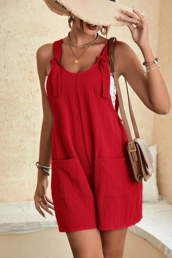 Adjustable Suspenders Short Jumpsuit