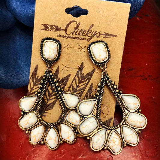 White Turquoise Drop Earrings