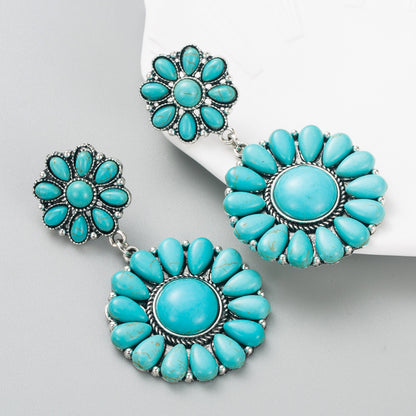 Round Turquoise Earrings