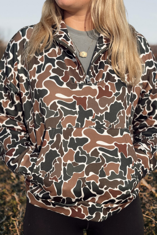 Duck Camo Quarter Zip Pullover